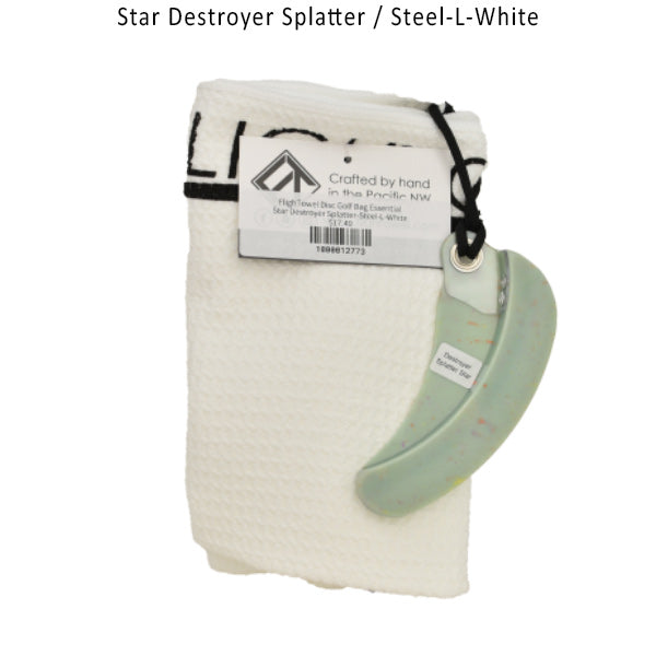 flightowel-disc-golf-bag-essential Star Destroyer Splatter-Steel-L-White 