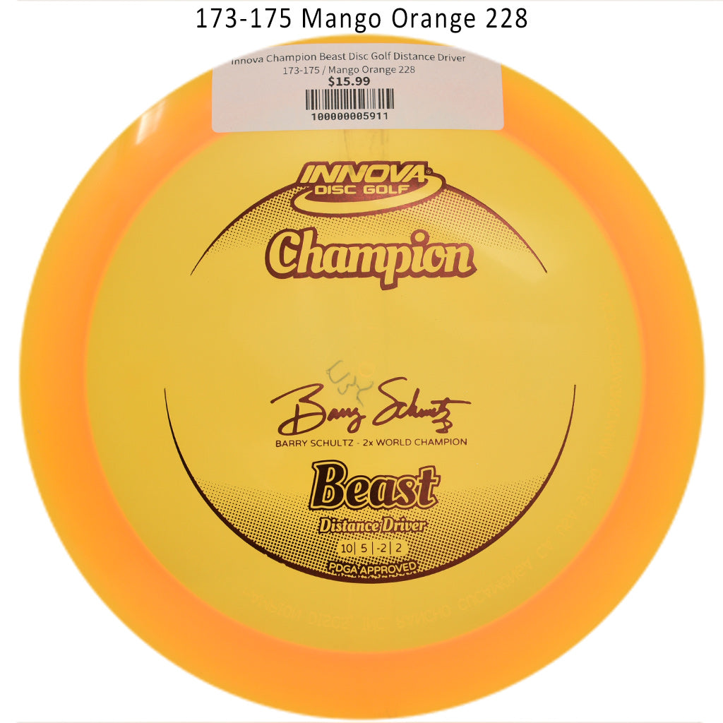innova-champion-beast-disc-golf-distance-driver 173-175 Mango Orange 228