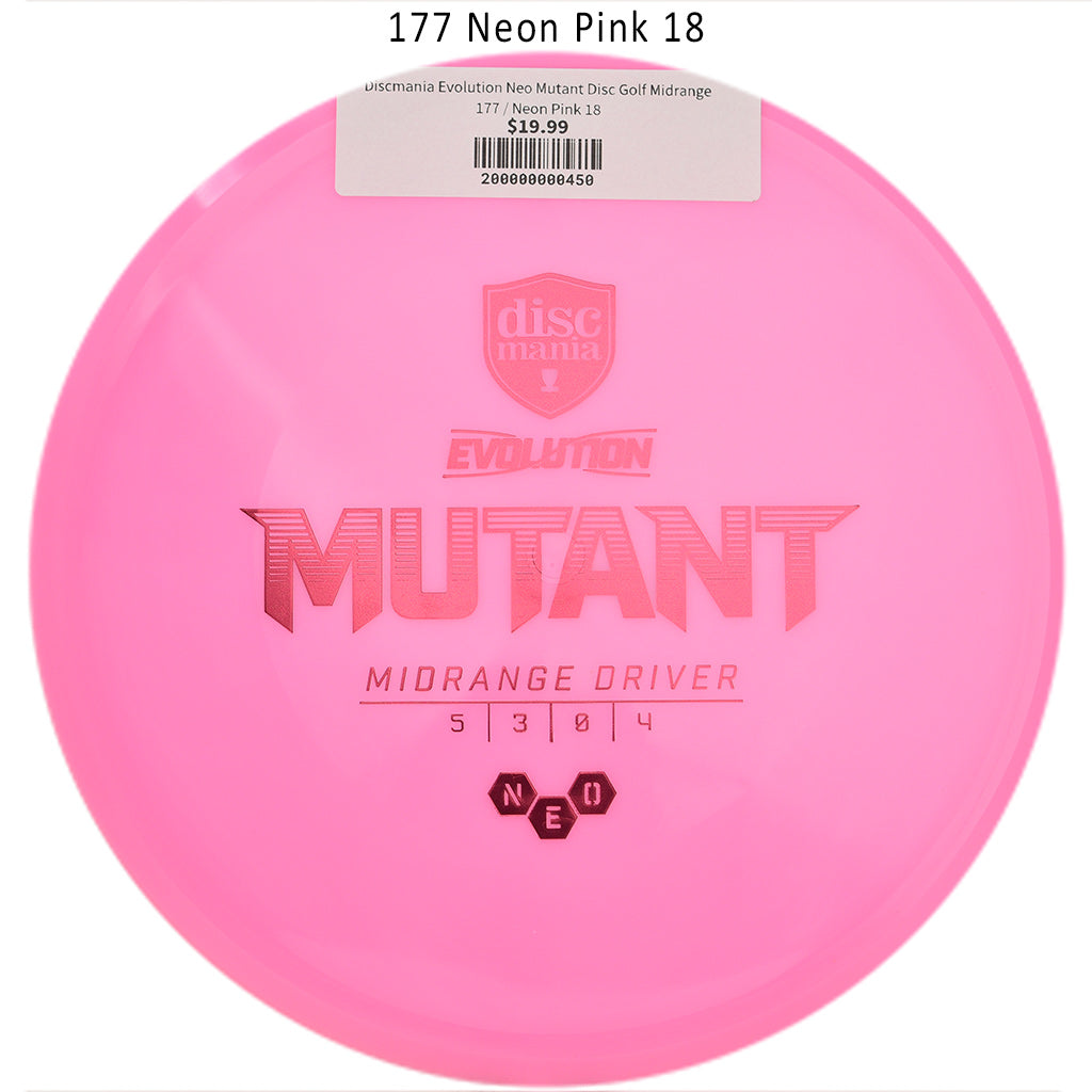discmania-evolution-neo-mutant-disc-golf-midrange 177 Neon Pink 18