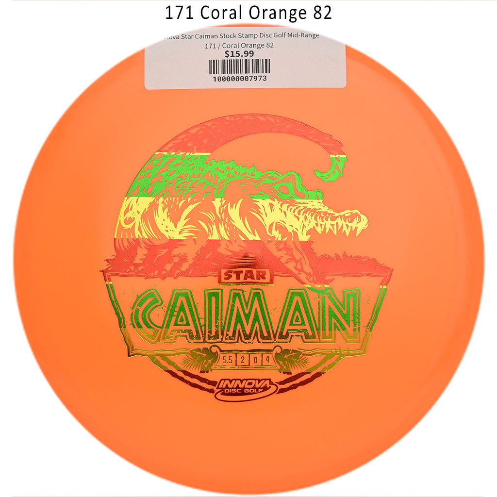 innova-star-caiman-stock-stamp-disc-golf-mid-range 171 Coral Orange 82