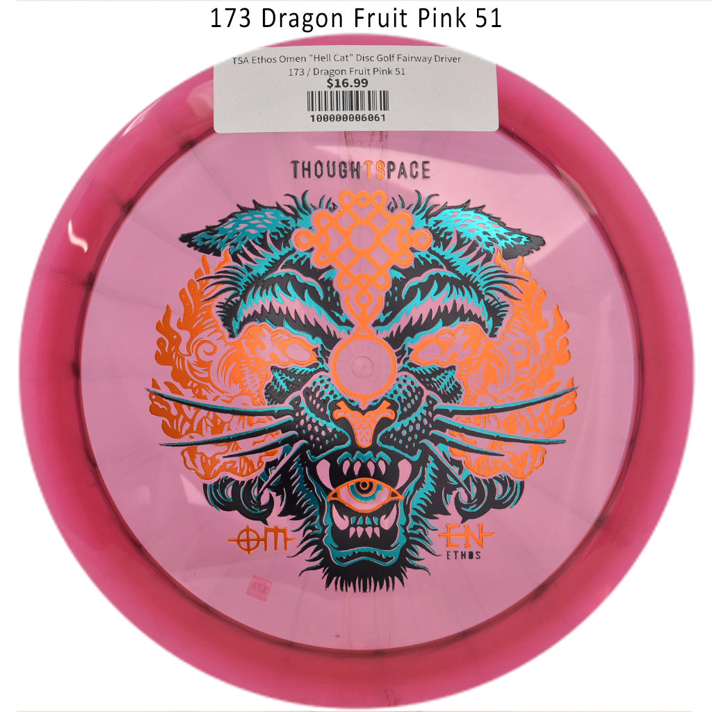 tsa-ethos-omen-hell-cat-disc-golf-fairway-driver 173 Dragon Fruit Pink 51 