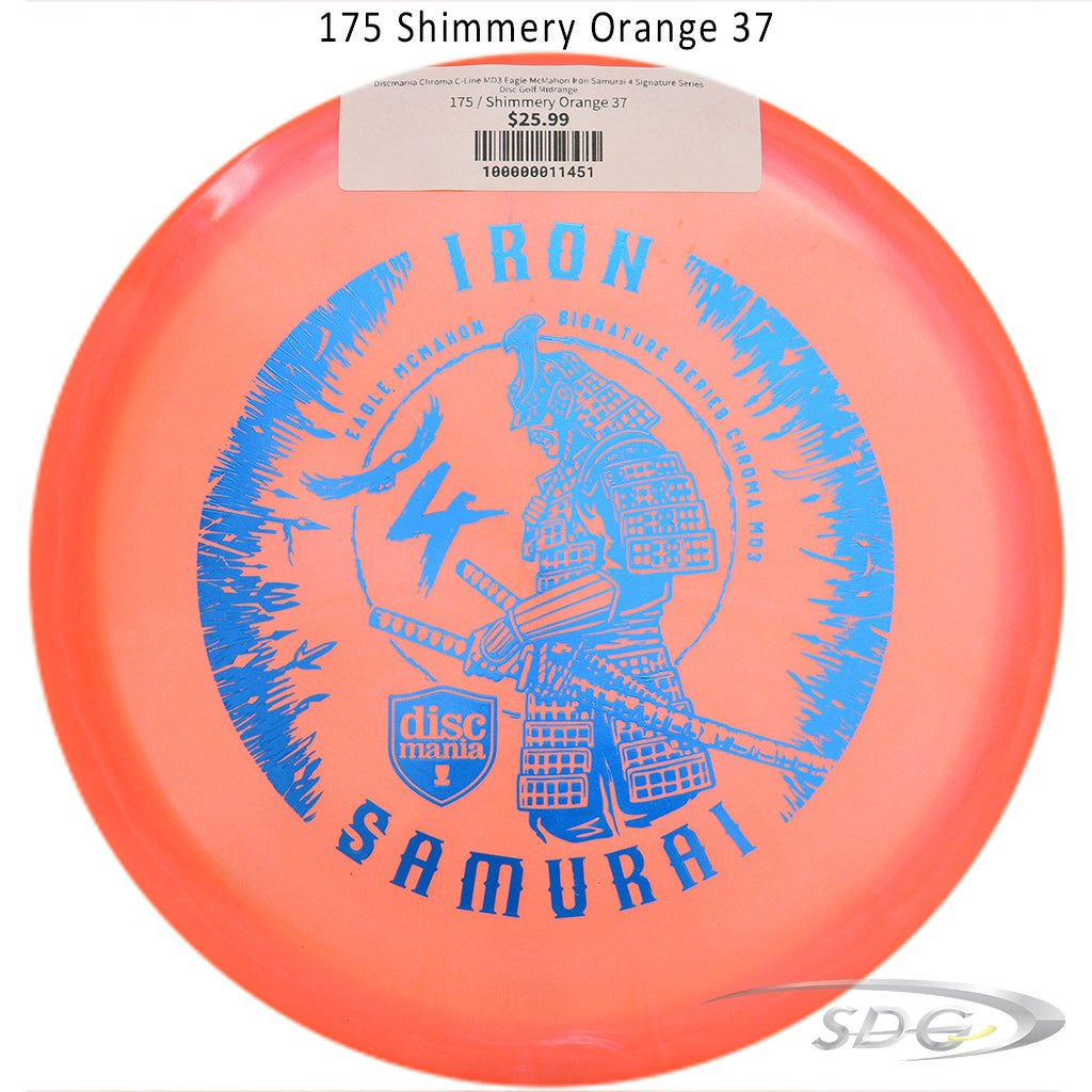 discmania-chroma-c-line-md3-eagle-mcmahon-iron-samurai-4-signature-series-disc-golf-midrange 175 Shimmery Orange 37