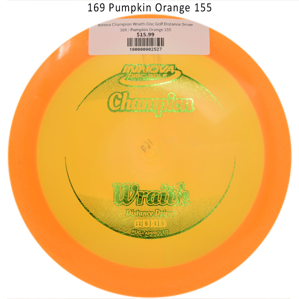 innova-champion-wraith-disc-golf-distance-driver 169 Pumpkin Orange 155