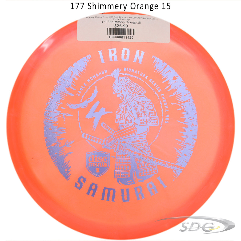 discmania-chroma-c-line-md3-eagle-mcmahon-iron-samurai-4-signature-series-disc-golf-midrange 177 Shimmery Orange 15