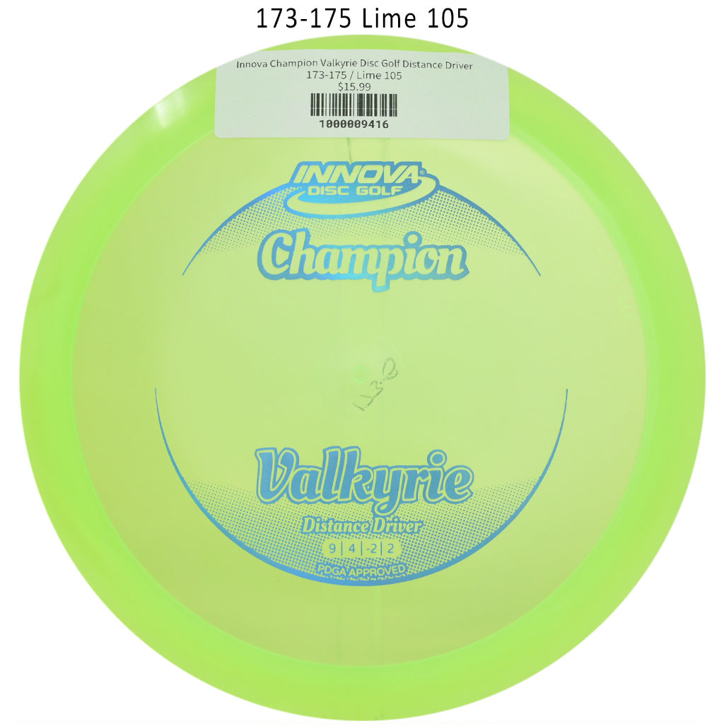 innova-champion-valkyrie-disc-golf-distance-driver 173-175 Lime 105