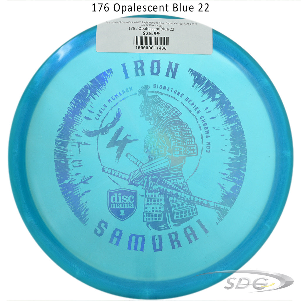 discmania-chroma-c-line-md3-eagle-mcmahon-iron-samurai-4-signature-series-disc-golf-midrange 176 Opalescent Blue 22