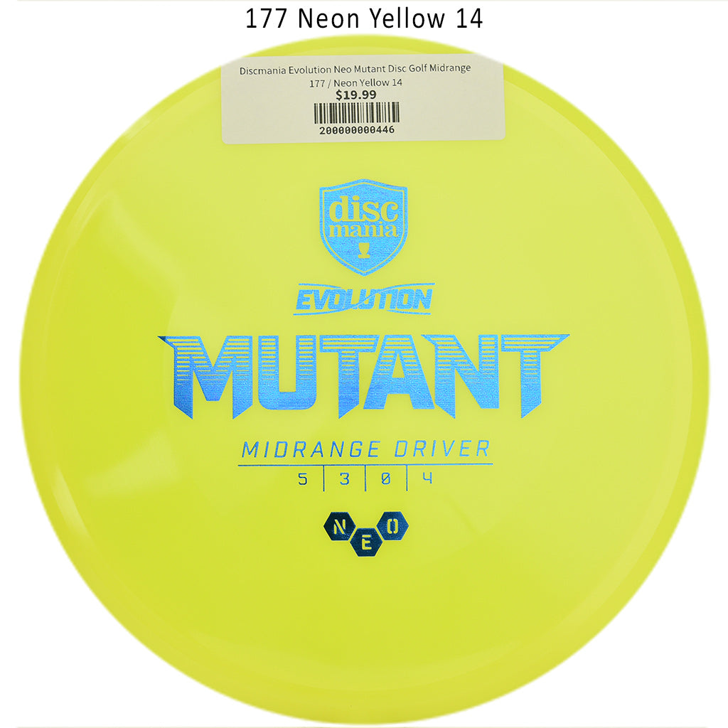 discmania-evolution-neo-mutant-disc-golf-midrange 177 Neon Yellow 14