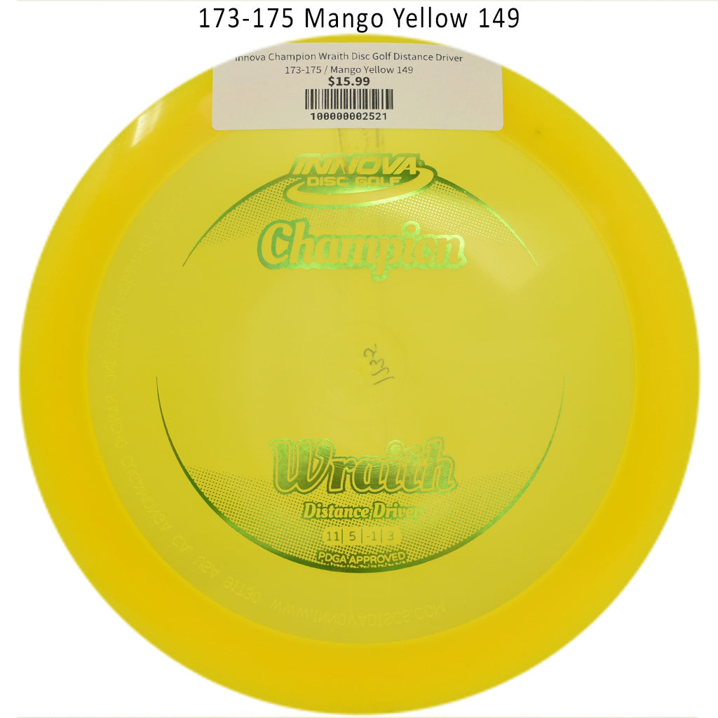 innova-champion-wraith-disc-golf-distance-driver 173-175 Mango Yellow 149 