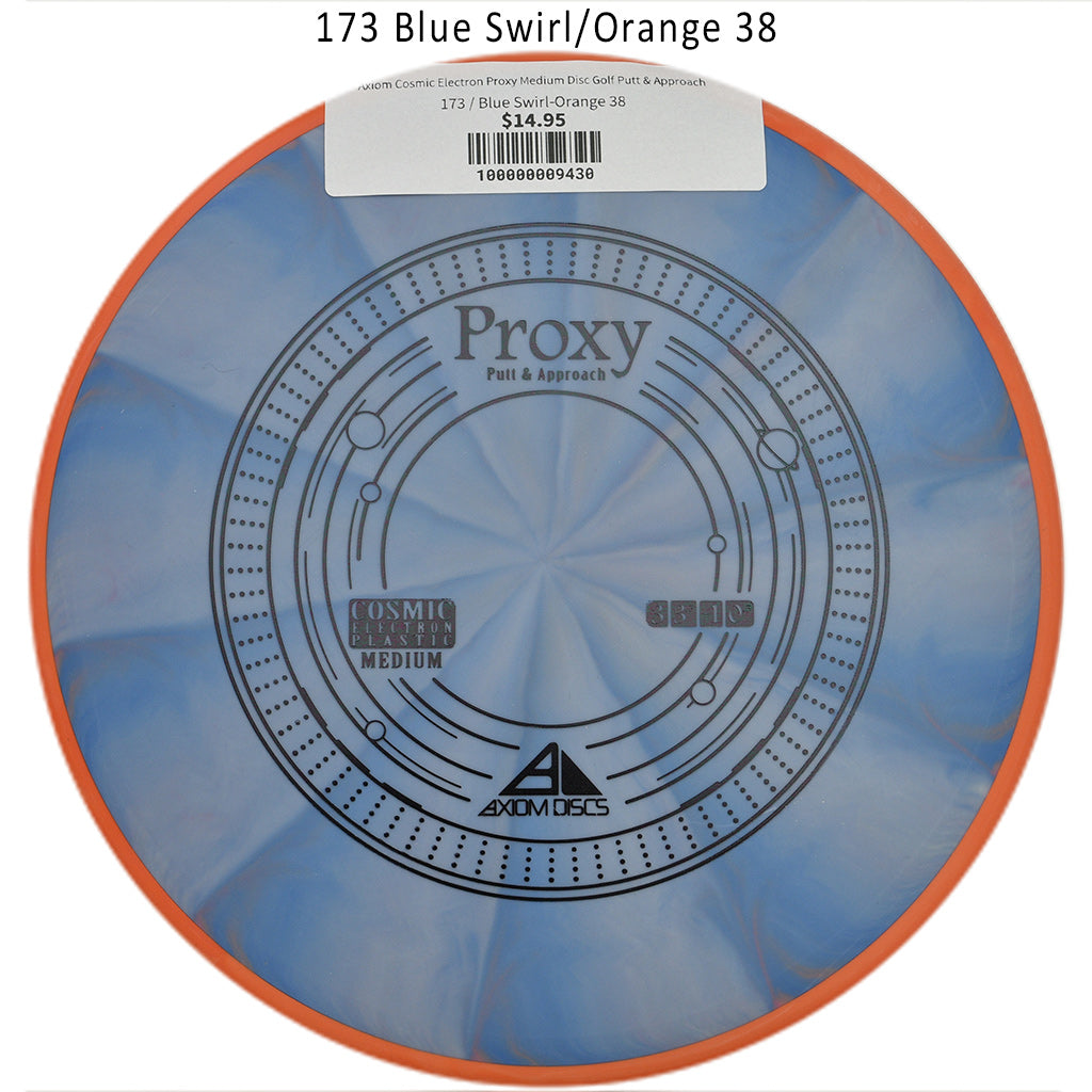 axiom-cosmic-electron-proxy-medium-disc-golf-putt-approach 173 Blue Swirl-Orange 38 