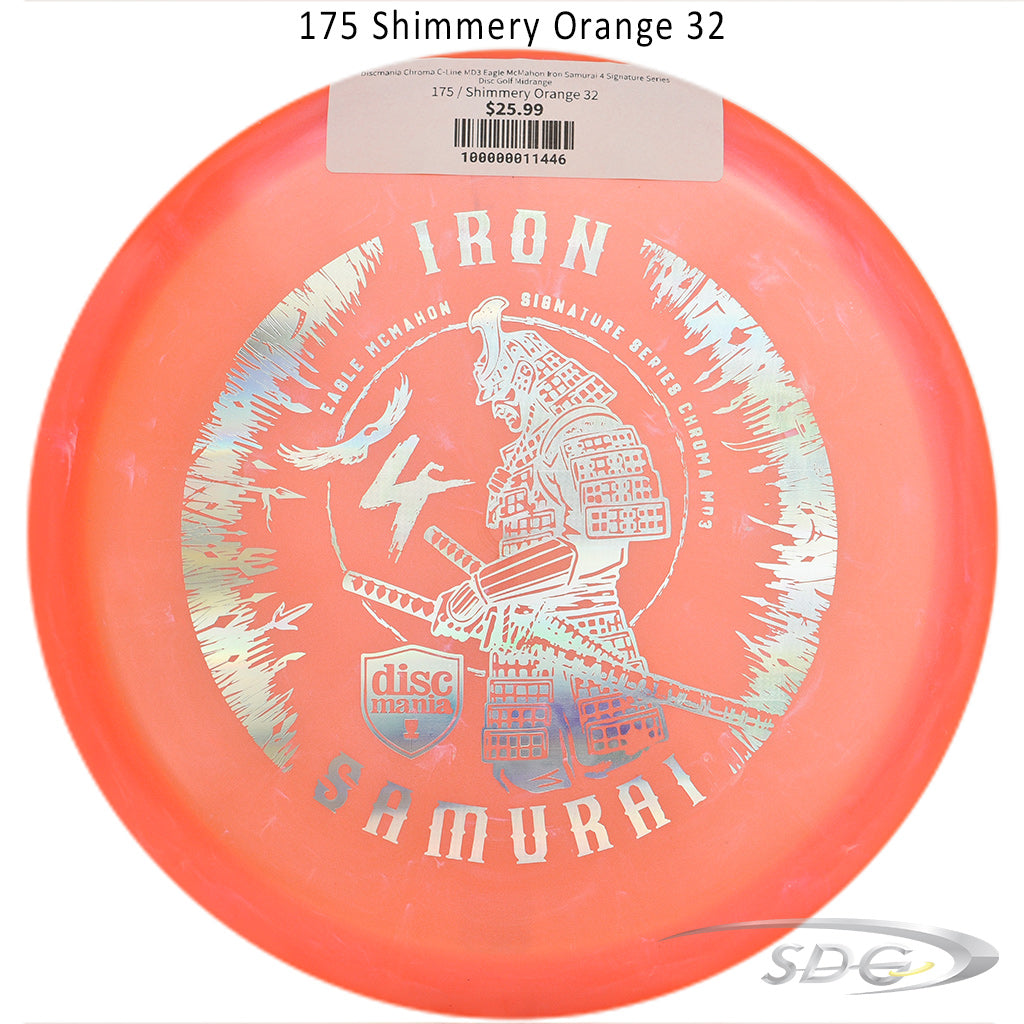 discmania-chroma-c-line-md3-eagle-mcmahon-iron-samurai-4-signature-series-disc-golf-midrange 175 Shimmery Orange 32