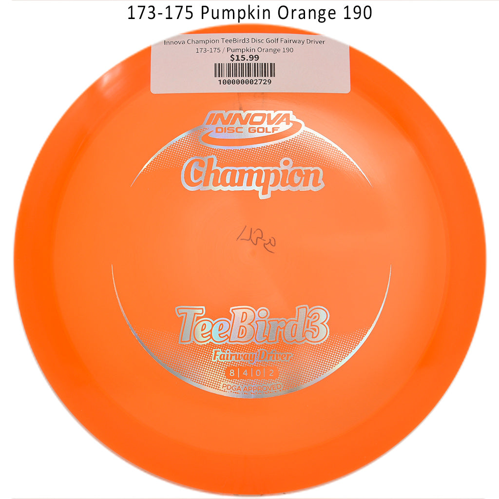innova-champion-teebird3-disc-golf-fairway-driver 173-175 Pumpkin Orange 190