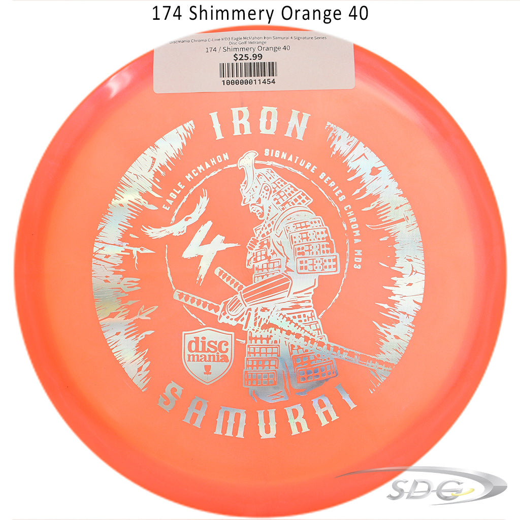discmania-chroma-c-line-md3-eagle-mcmahon-iron-samurai-4-signature-series-disc-golf-midrange 174 Shimmery Orange 40