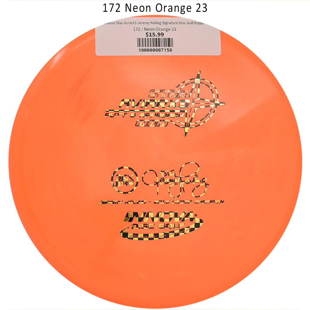 innova-star-aviarx3-jeremy-koling-signature-disc-golf-putter 172 Neon Orange 23