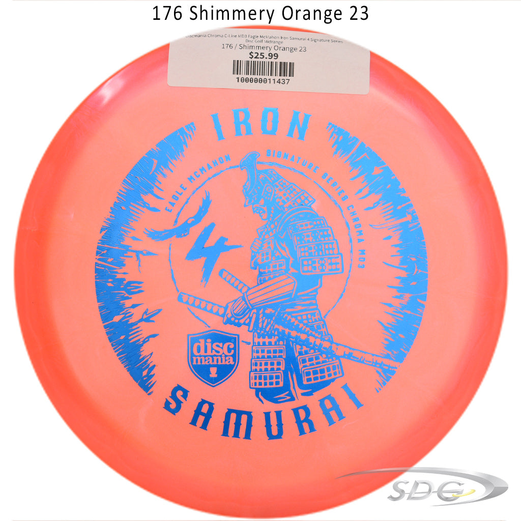 discmania-chroma-c-line-md3-eagle-mcmahon-iron-samurai-4-signature-series-disc-golf-midrange 176 Shimmery Orange 23
