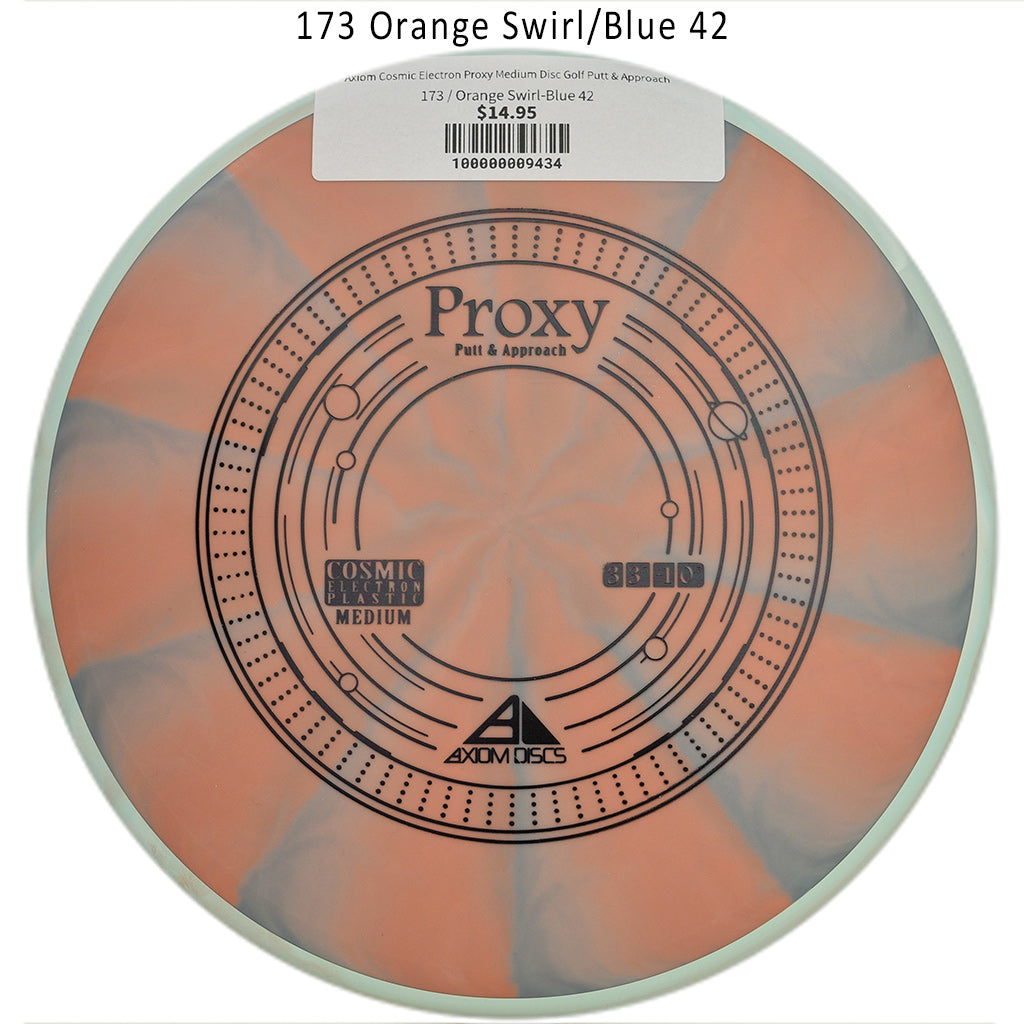 axiom-cosmic-electron-proxy-medium-disc-golf-putt-approach 173 Orange Swirl-Blue 42 