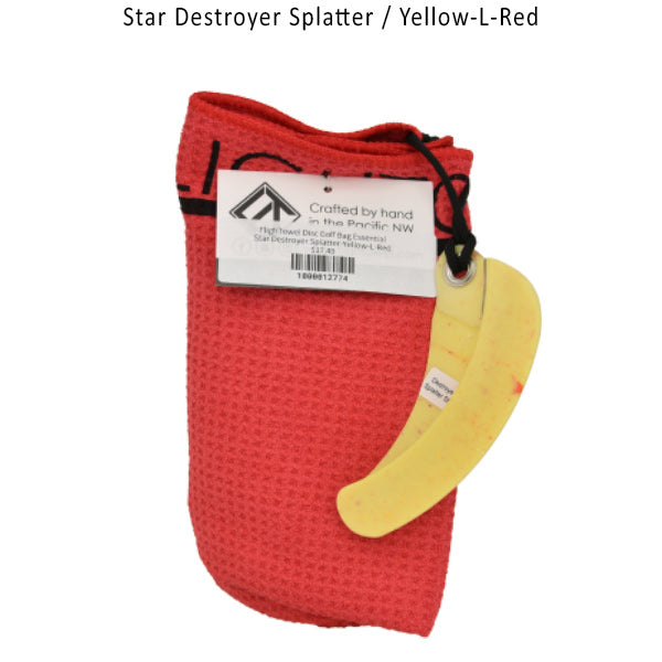 flightowel-disc-golf-bag-essential Star Destroyer Splatter-Yellow-L-Red 
