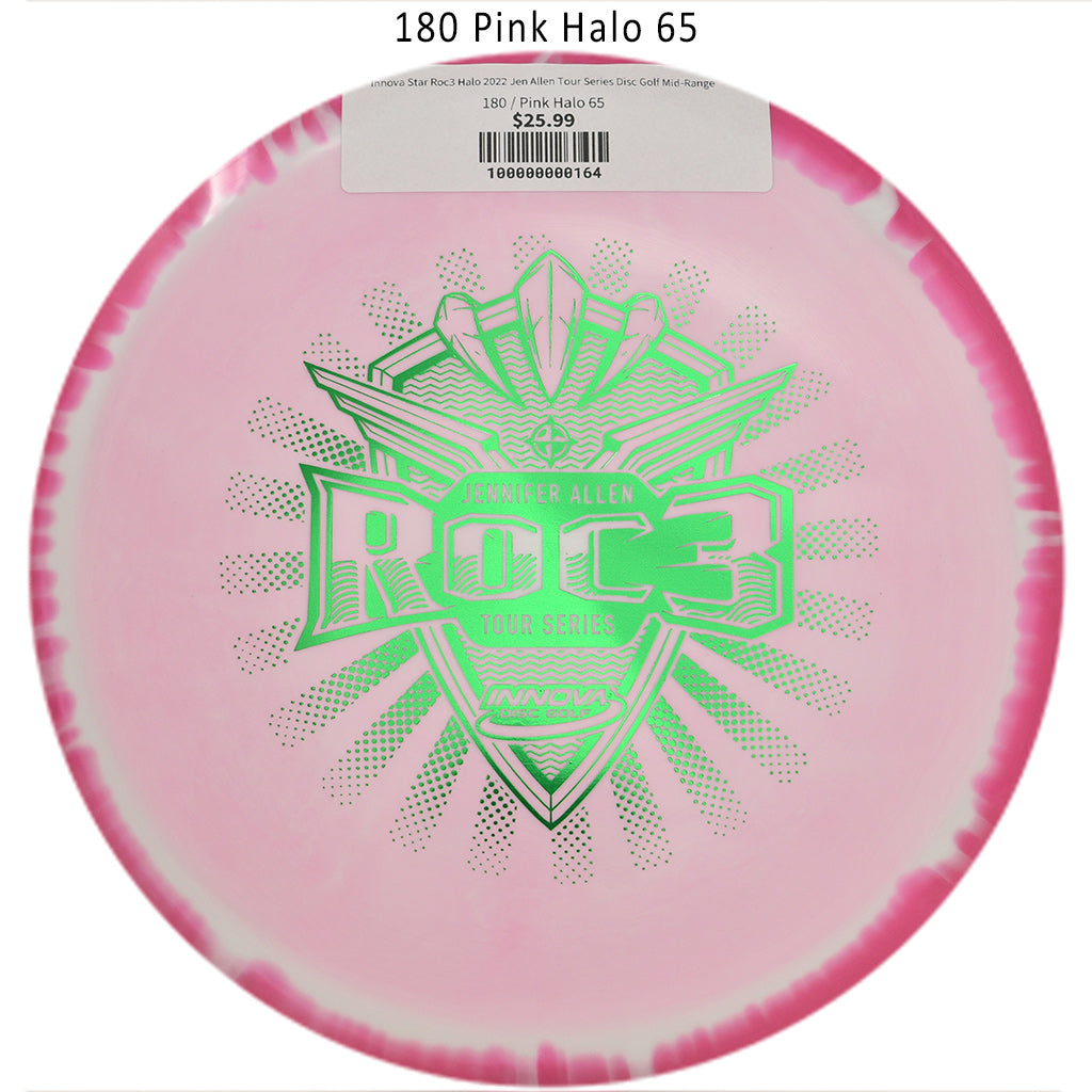 innova-star-roc3-halo-2022-jen-allen-tour-series-disc-golf-mid-range 180 Pink Halo 65