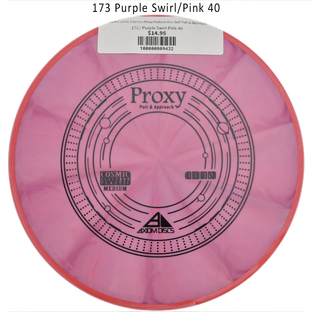 axiom-cosmic-electron-proxy-medium-disc-golf-putt-approach 173 Purple Swirl-Pink 40 