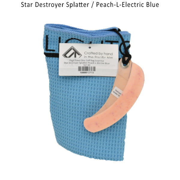 flightowel-disc-golf-bag-essential Star Destroyer Splatter-Peach-L-Electric Blue 
