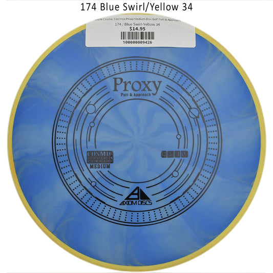 axiom-cosmic-electron-proxy-medium-disc-golf-putt-approach 174 Blue Swirl-Yellow 34 