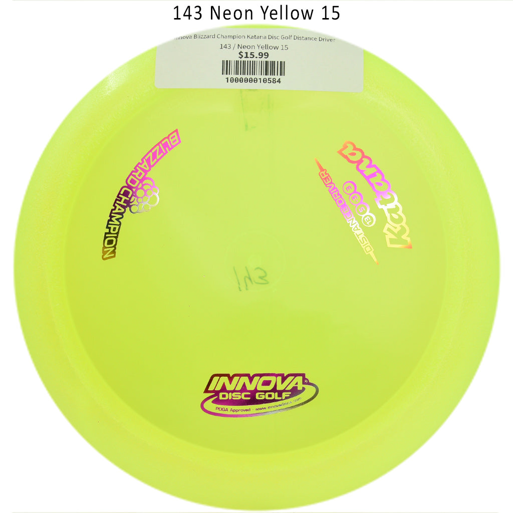 innova-blizzard-champion-katana-disc-golf-distance-driver 143 Neon Yellow 15 