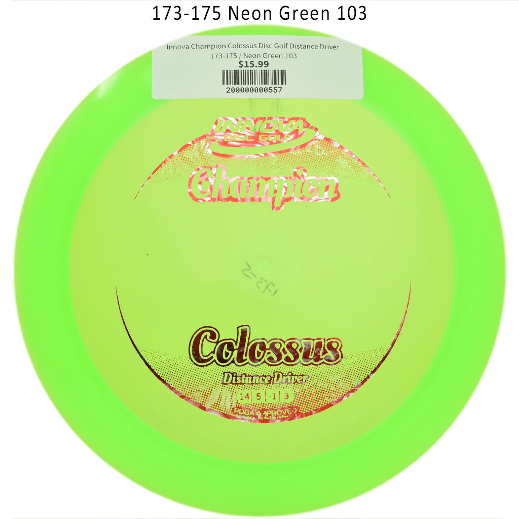 innova-champion-colossus-disc-golf-distance-driver 173-175 Neon Green 103