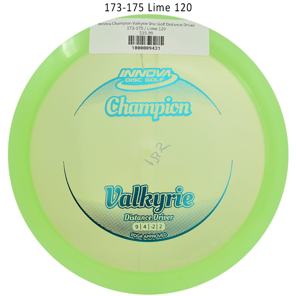 innova-champion-valkyrie-disc-golf-distance-driver 173-175 Lime 120