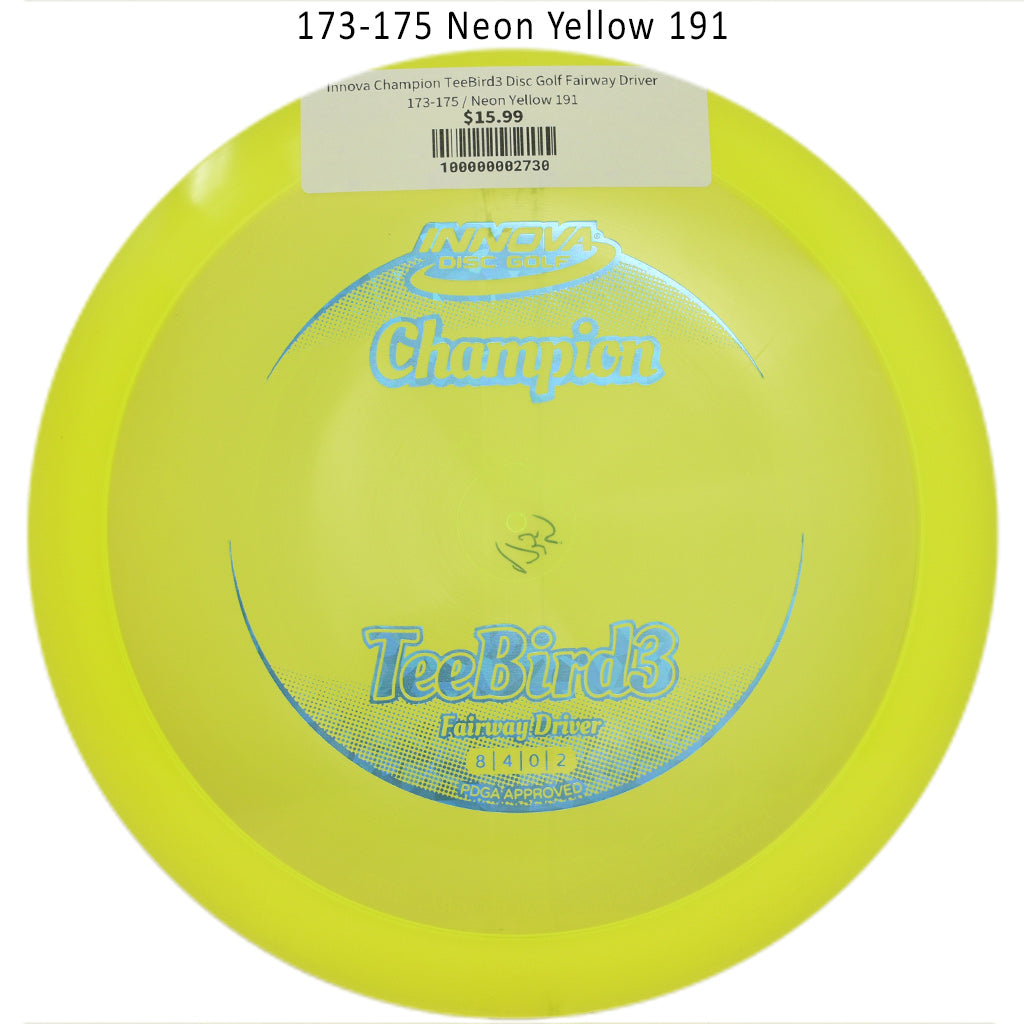 innova-champion-teebird3-disc-golf-fairway-driver 173-175 Neon Yellow 191
