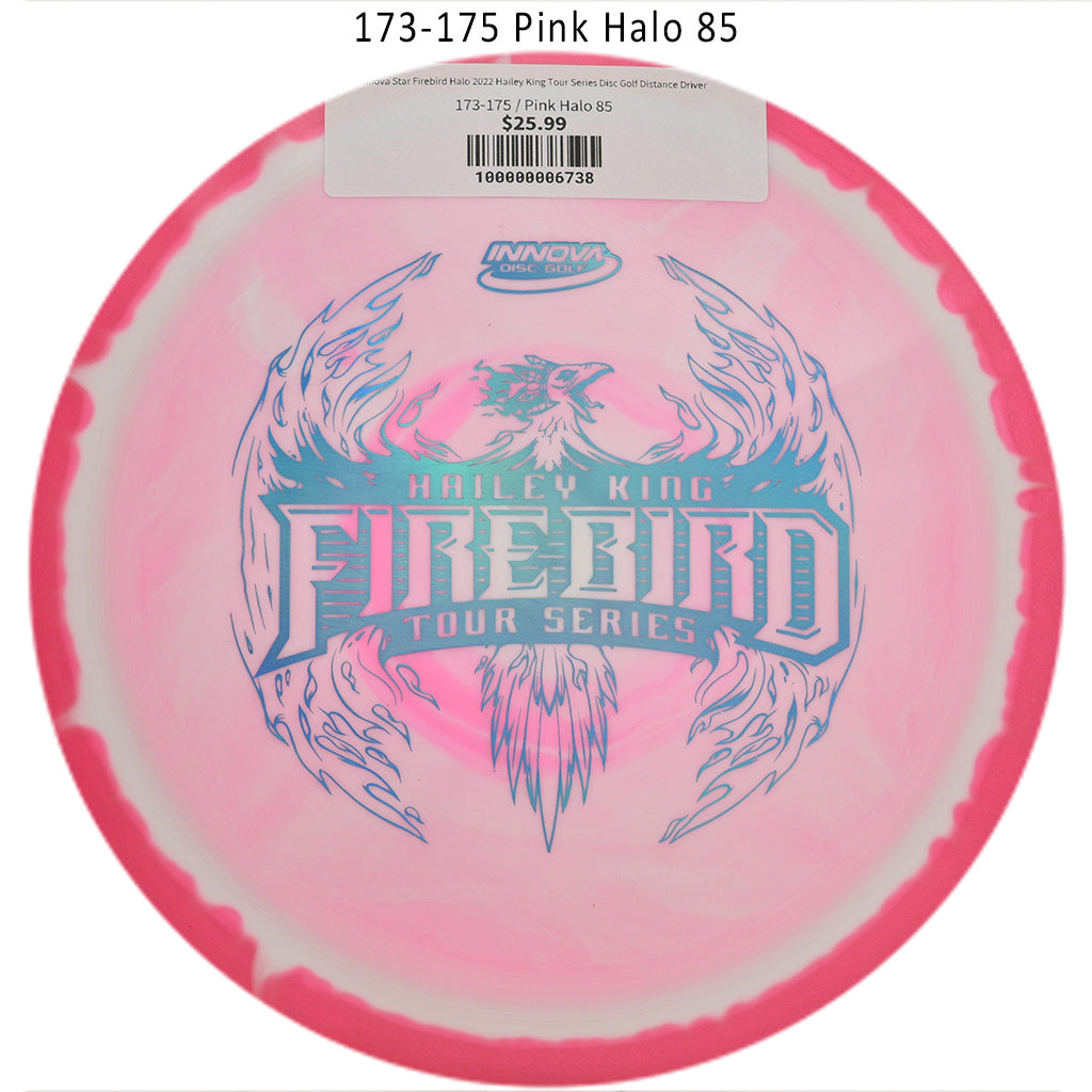 innova-star-firebird-halo-2022-hailey-king-tour-series-disc-golf-distance-driver 173-175 Pink Halo 85