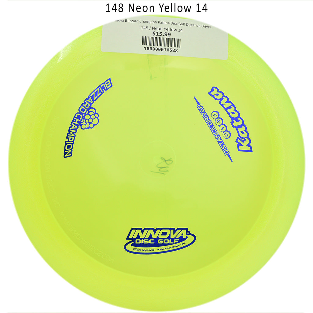 innova-blizzard-champion-katana-disc-golf-distance-driver 148 Neon Yellow 14 